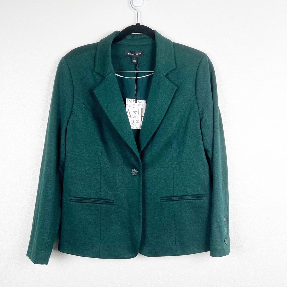 41 Hawthorne Single Button Blazer Green Sz L